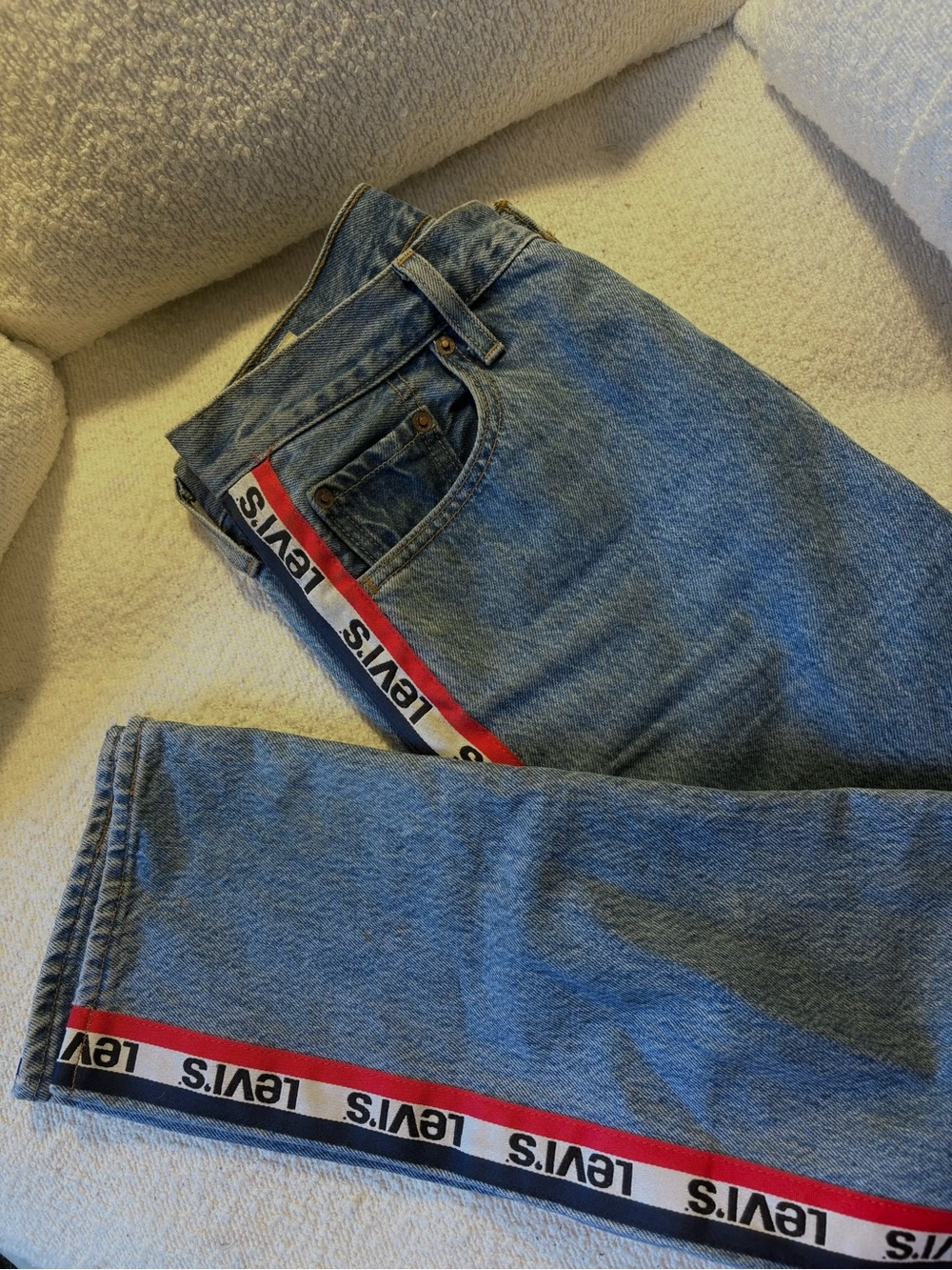 Levi’s 501 Vintage Side Logo Stripe Jeans Rare Y2K